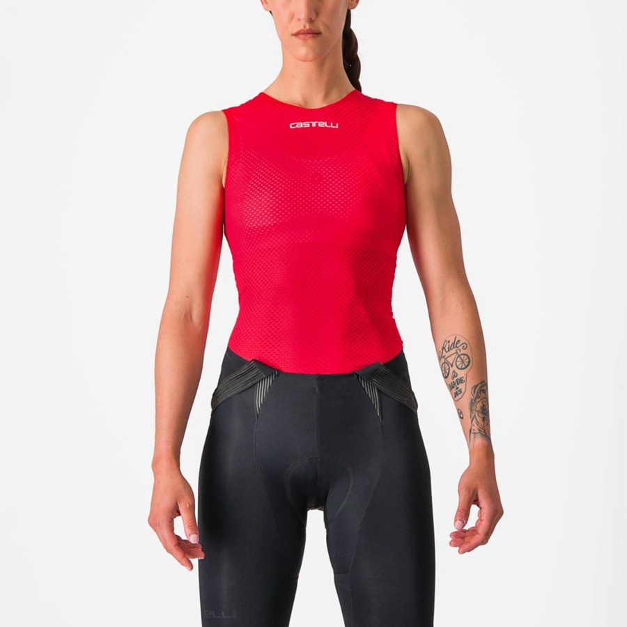 Castelli PRO MESH W SLEEVELESS Basislaag Dames Rood | 495613NRH