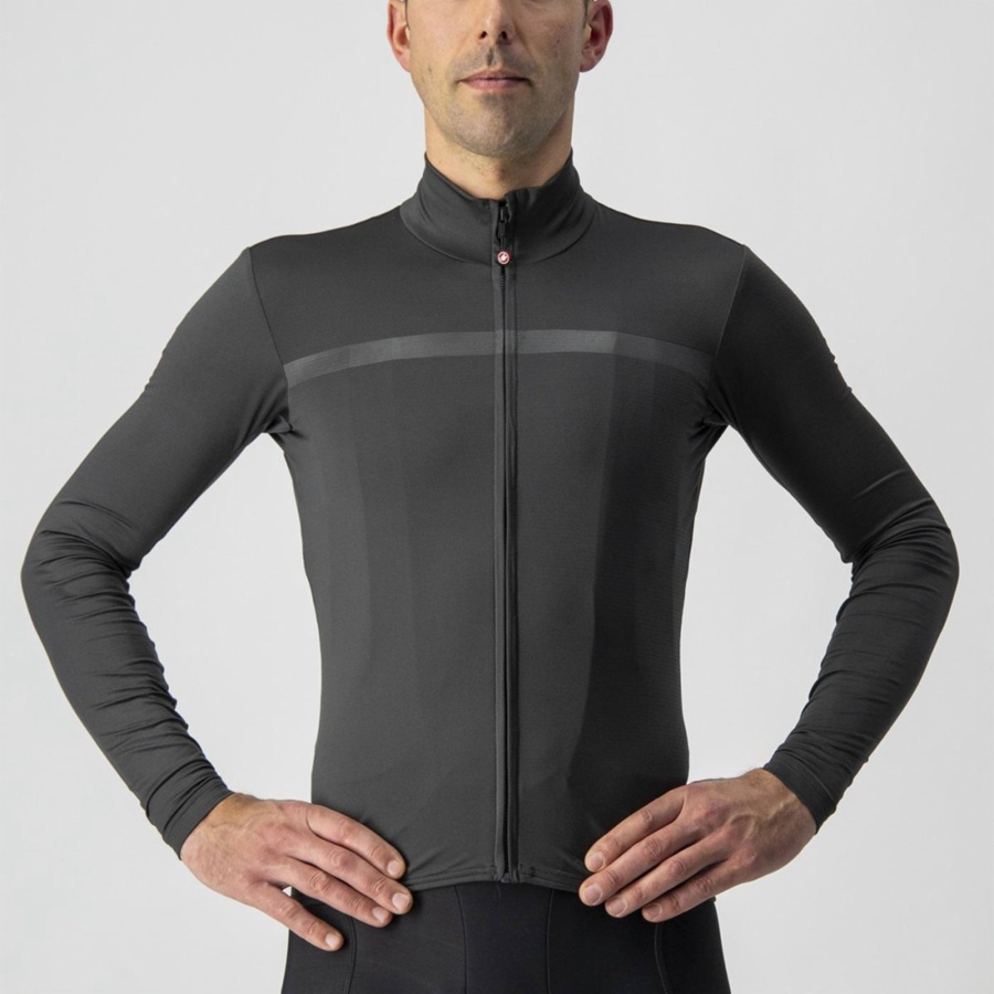 Castelli PRO THERMAL MID LS Jersey Heren Donkergrijs | 204538ALM