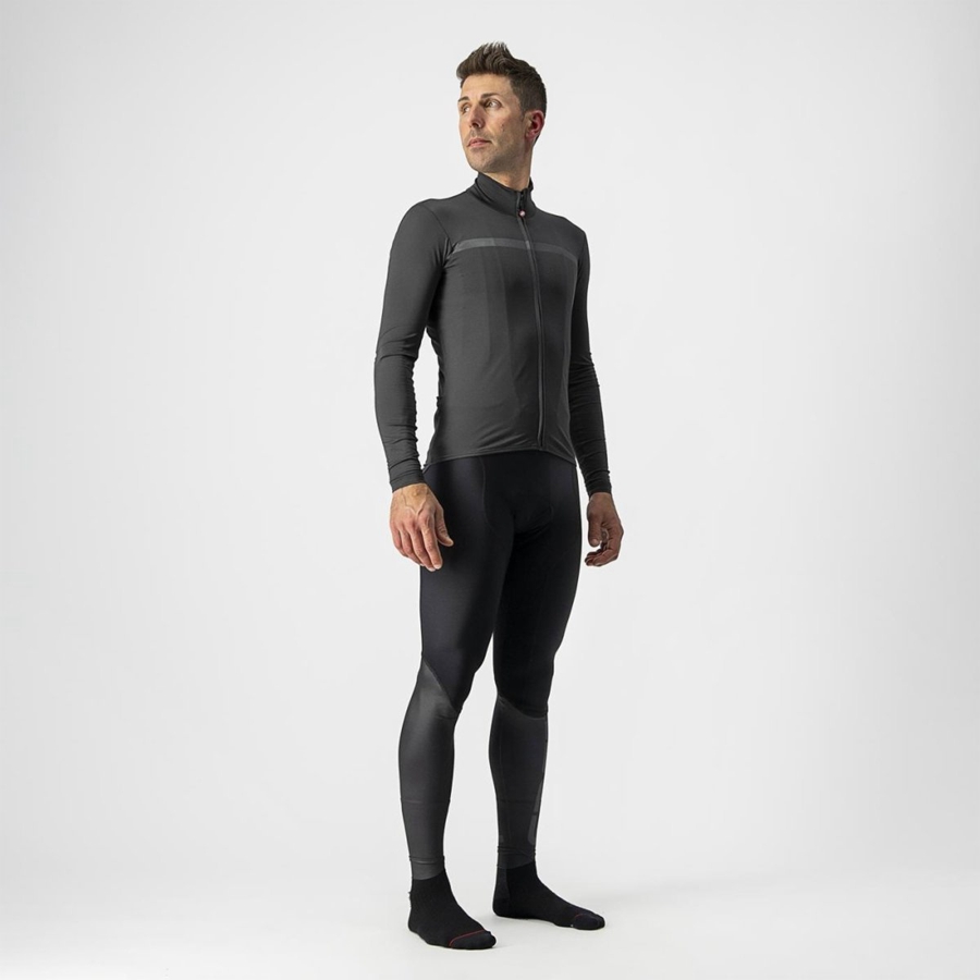 Castelli PRO THERMAL MID LS Jersey Heren Donkergrijs | 204538ALM