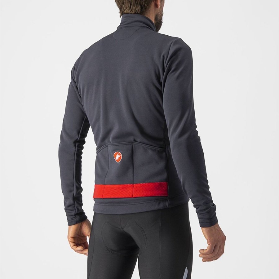 Castelli PURO 3 FZ Jersey Heren Donkergrijs Rood | 372159SVB