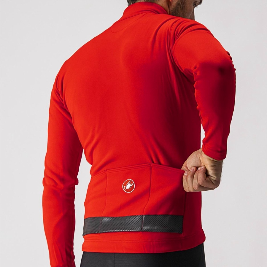 Castelli PURO 3 FZ Jersey Heren Rood Zwart | 371450NIK