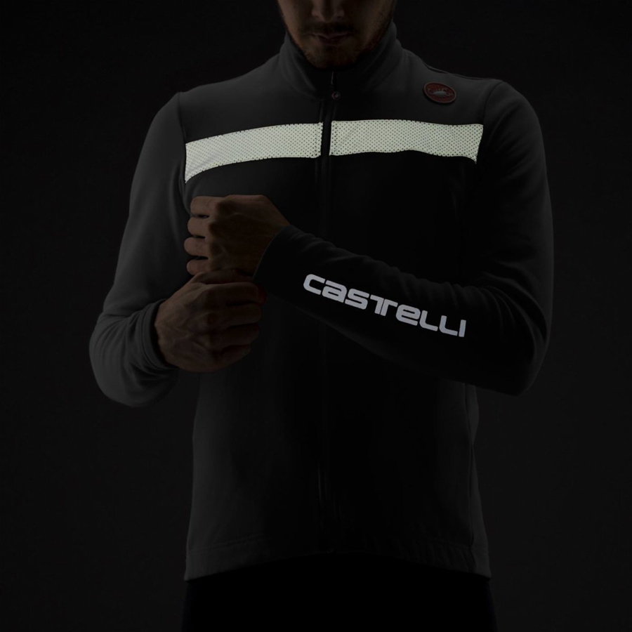 Castelli PURO 3 FZ Jersey Heren Zwart Zilver | 143765KWA