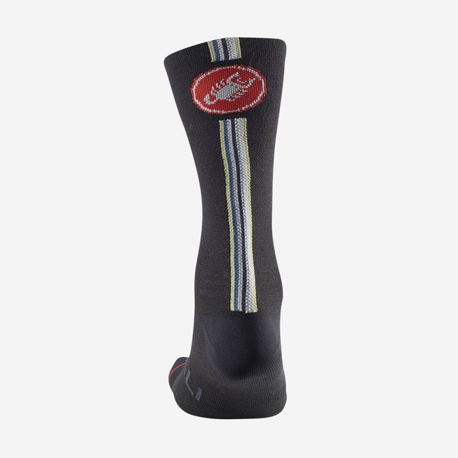 Castelli RACING STRIPE 18 Sokken Heren Zwart | 702689LFG