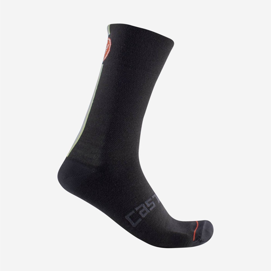 Castelli RACING STRIPE 18 Sokken Heren Zwart | 702689LFG