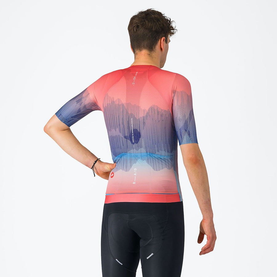 Castelli R-A/D Jersey Heren Gekleurd Roze Blauw | 295470NKJ