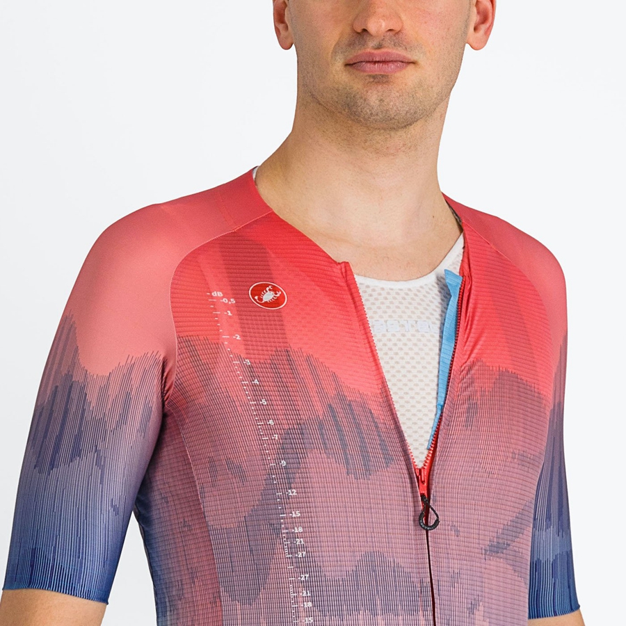 Castelli R-A/D Jersey Heren Gekleurd Roze Blauw | 295470NKJ