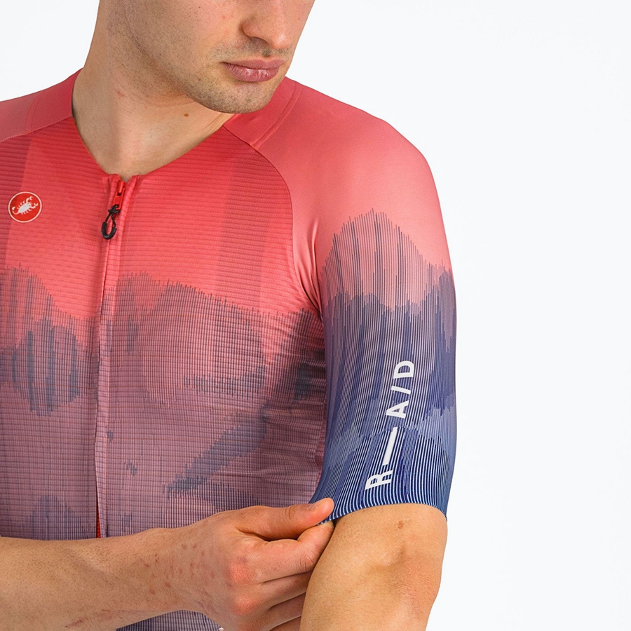 Castelli R-A/D Jersey Heren Gekleurd Roze Blauw | 295470NKJ