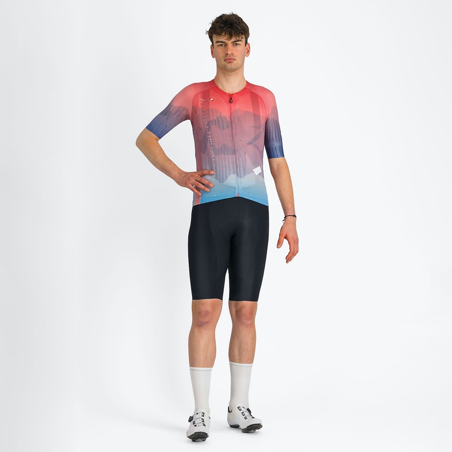 Castelli R-A/D Jersey Heren Gekleurd Roze Blauw | 295470NKJ