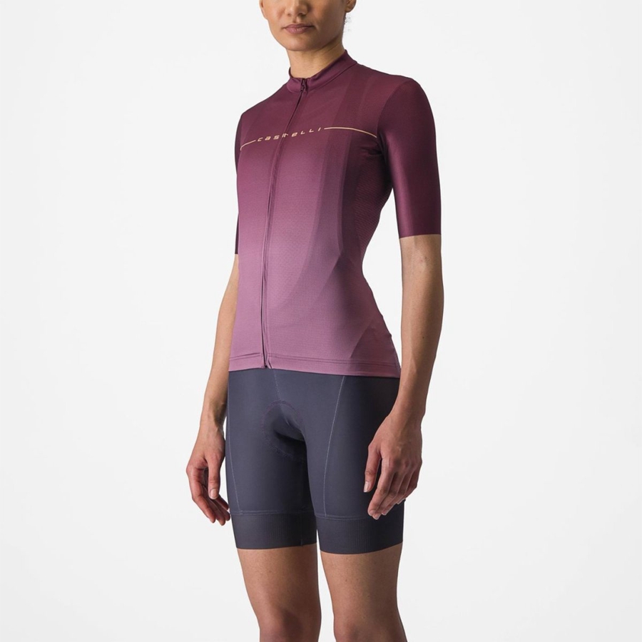 Castelli SALITA Jersey Dames Diepbordeaux Dieppaars | 068521FRK