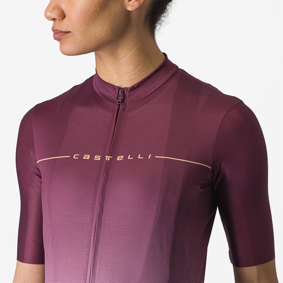 Castelli SALITA Jersey Dames Diepbordeaux Dieppaars | 068521FRK