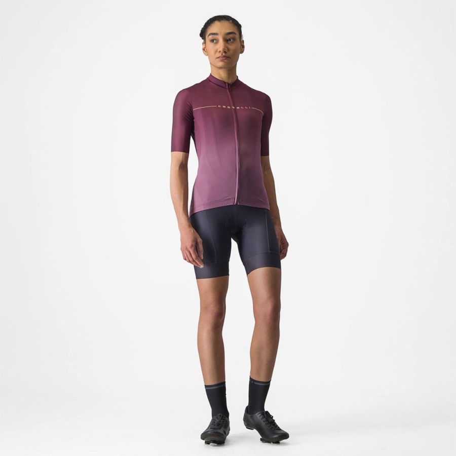 Castelli SALITA Jersey Dames Diepbordeaux Dieppaars | 068521FRK