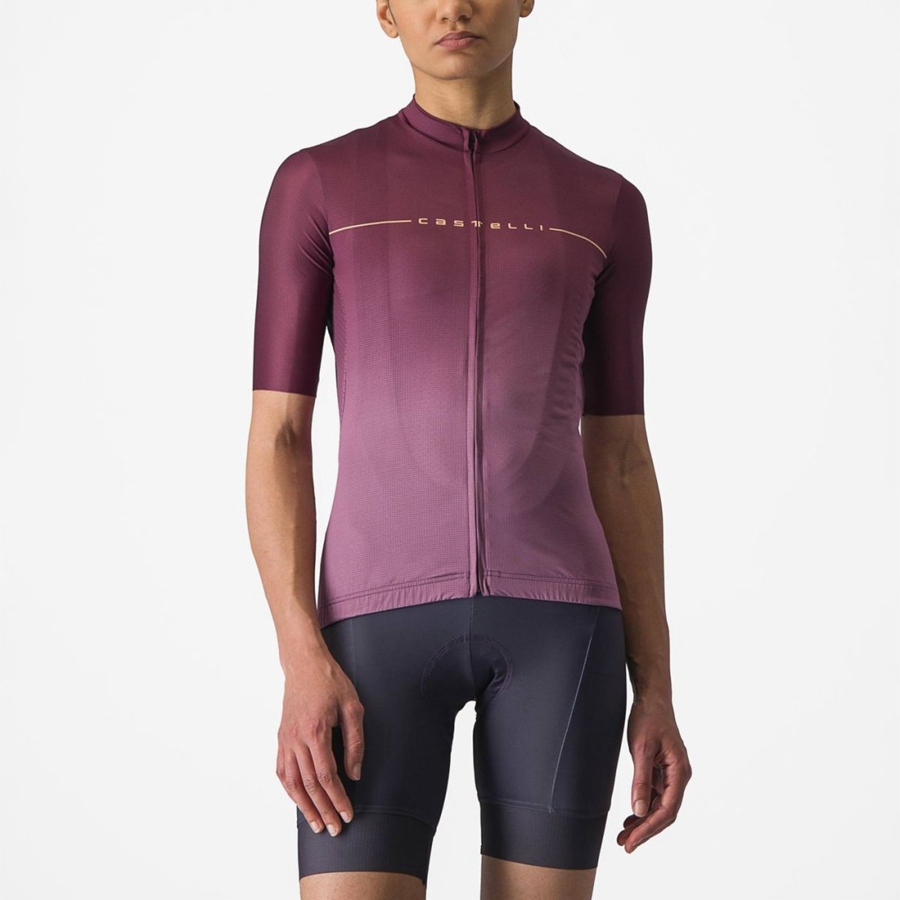 Castelli SALITA Jersey Dames Diepbordeaux Dieppaars | 068521FRK