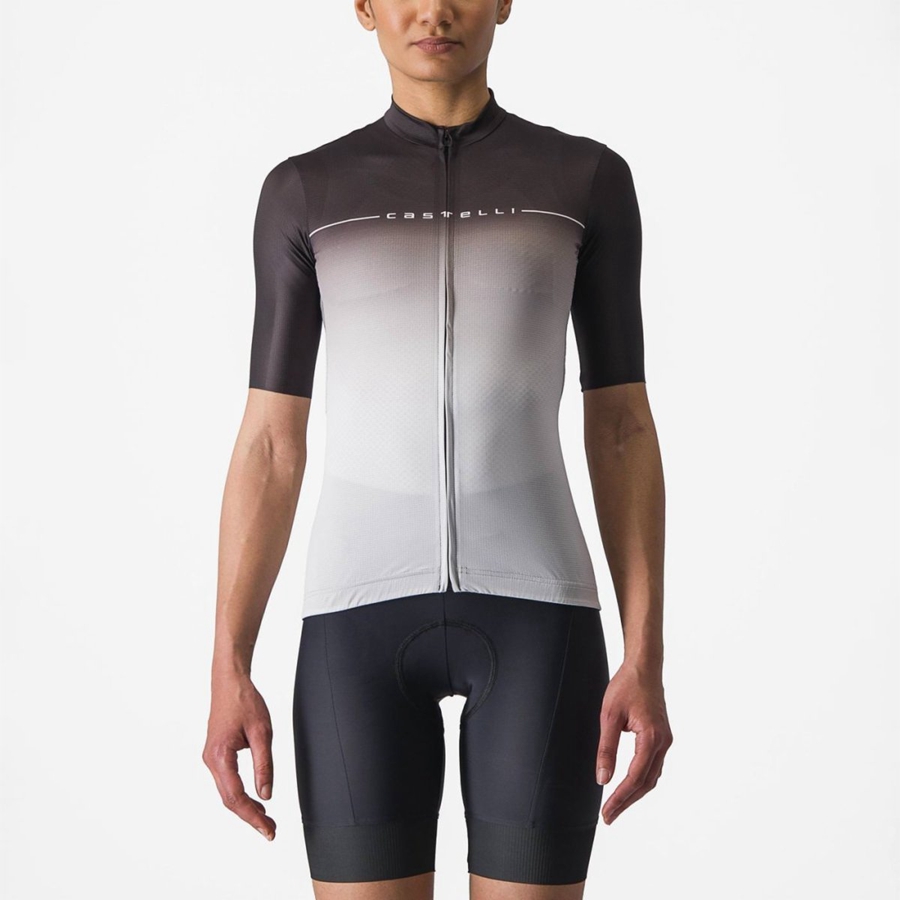 Castelli SALITA Jersey Dames Zwart Zilver Grijs Wit | 906421WMB