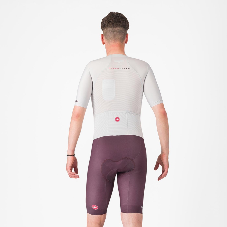 Castelli SANREMO BTW X2 Snelheidspak Heren Zilver Grijs Bordeaux | 739016PUD