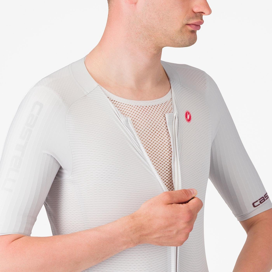 Castelli SANREMO BTW X2 Snelheidspak Heren Zilver Grijs Bordeaux | 739016PUD