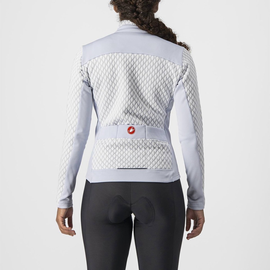 Castelli SFIDA 2 FZ Jersey Dames Zilver Grijs Wit | 870913WKH