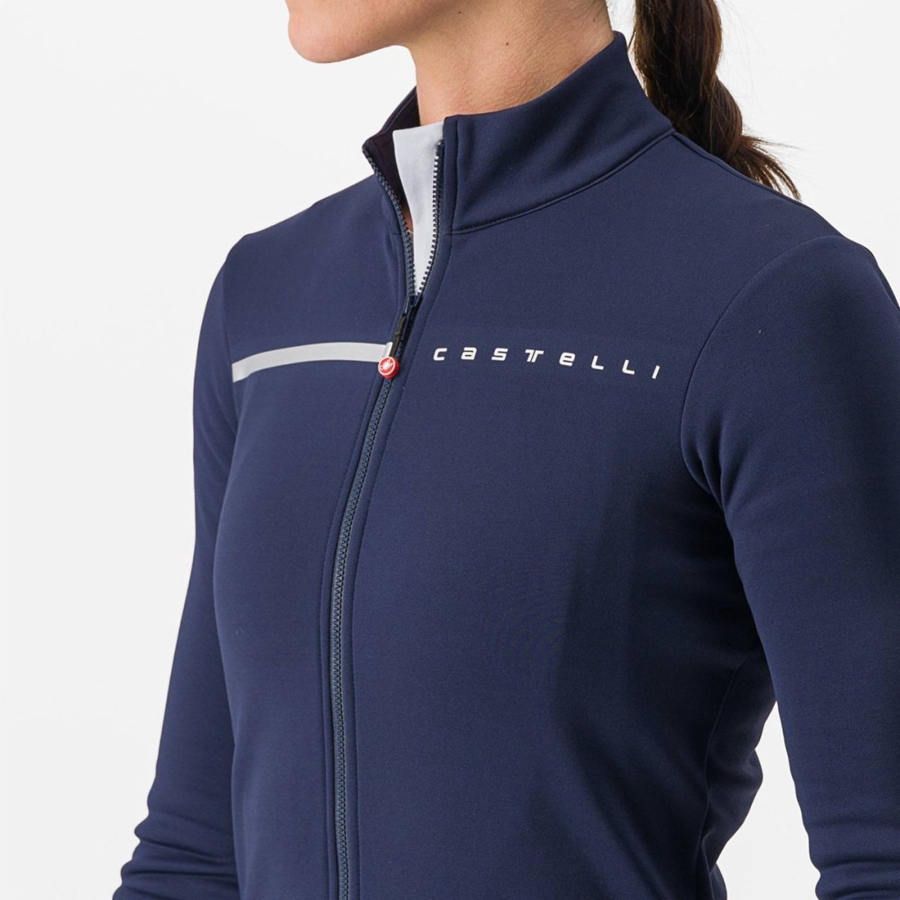 Castelli SINERGIA 2 FZ Jersey Dames Blauw Zilver | 439165YJA