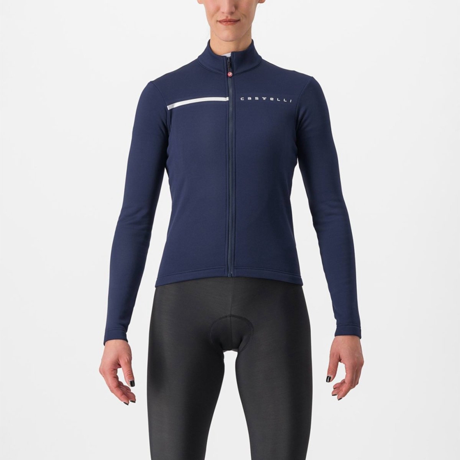 Castelli SINERGIA 2 FZ Jersey Dames Blauw Zilver | 439165YJA