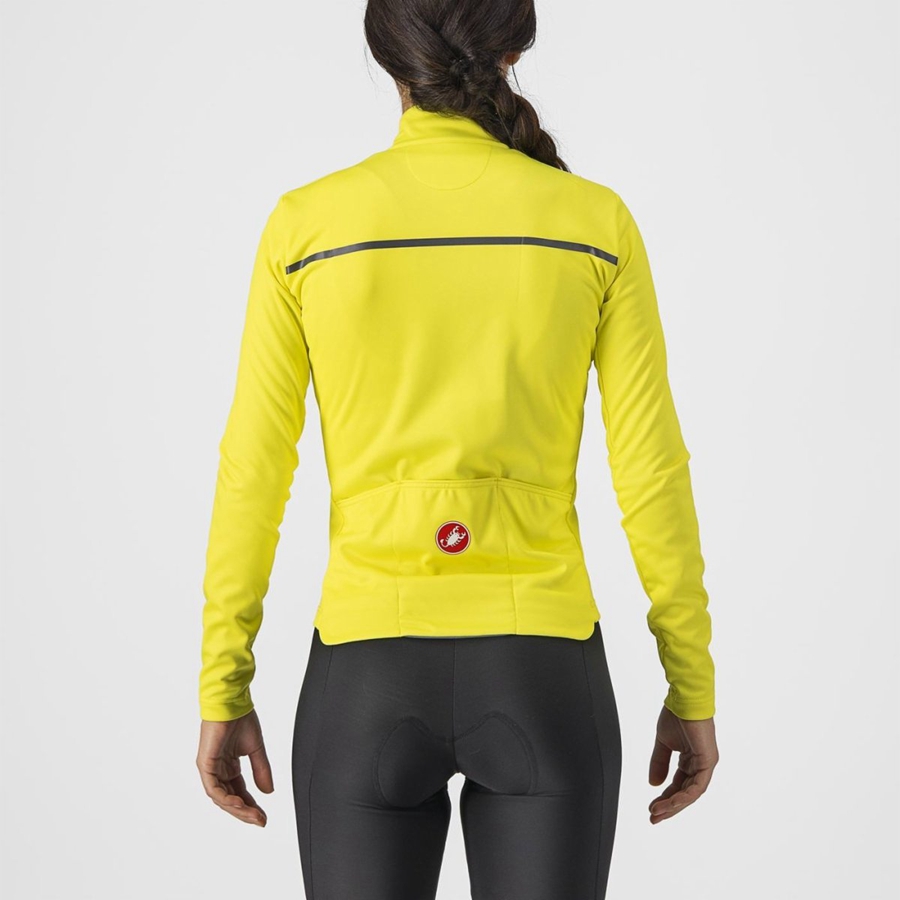 Castelli SINERGIA 2 FZ Jersey Dames Geel Donkergrijs | 172639FZP