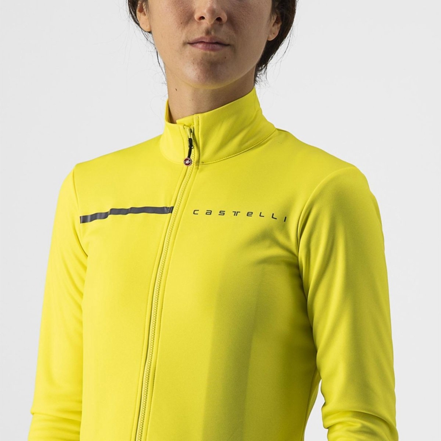 Castelli SINERGIA 2 FZ Jersey Dames Geel Donkergrijs | 172639FZP