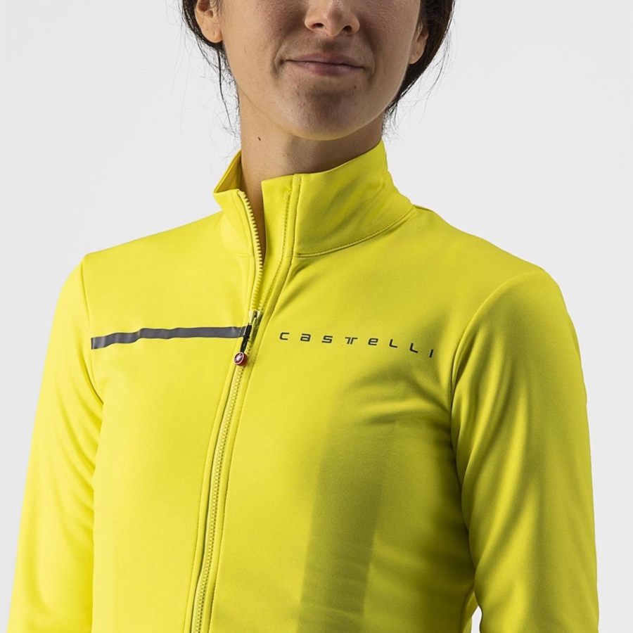 Castelli SINERGIA 2 FZ Jersey Dames Geel Donkergrijs | 172639FZP