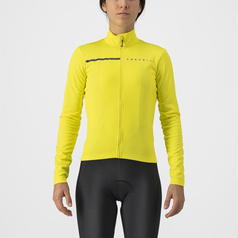 Castelli SINERGIA 2 FZ Jersey Dames Geel Donkergrijs | 172639FZP