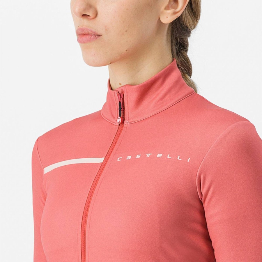 Castelli SINERGIA 2 FZ Jersey Dames Rood Room Roze | 980547UOB