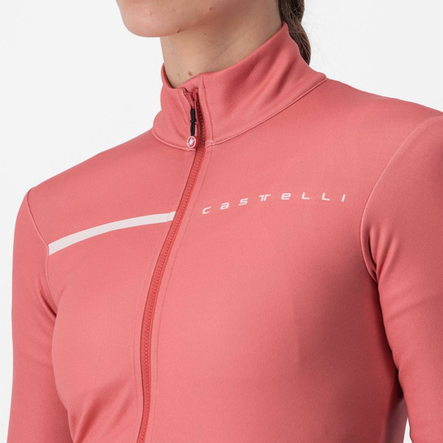 Castelli SINERGIA 2 FZ Jersey Dames Rood Room Roze | 980547UOB