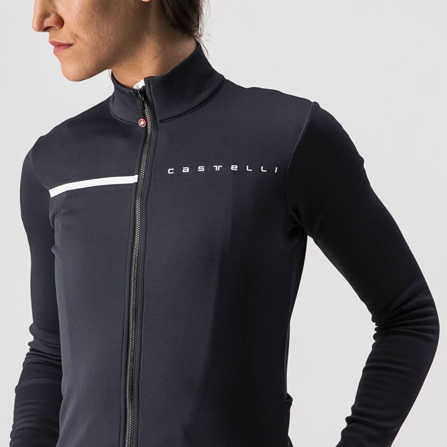 Castelli SINERGIA 2 FZ Jersey Dames Zwart Wit | 693517BJR