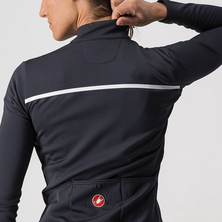 Castelli SINERGIA 2 FZ Jersey Dames Zwart Wit | 693517BJR