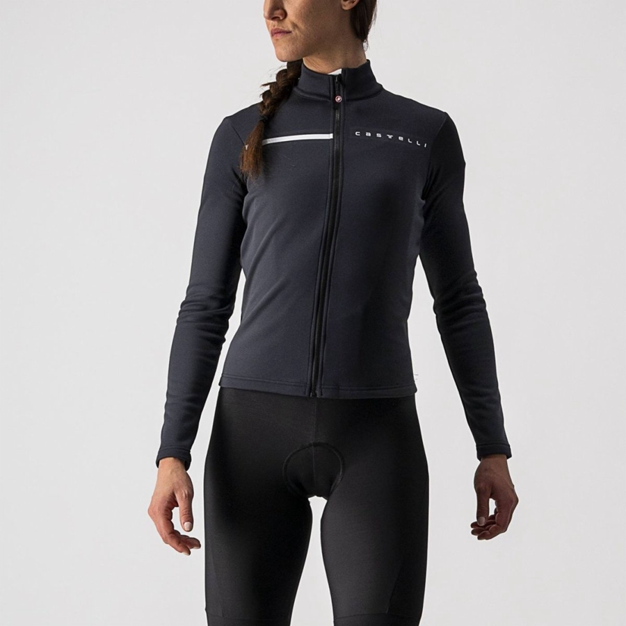 Castelli SINERGIA 2 FZ Jersey Dames Zwart Wit | 693517BJR