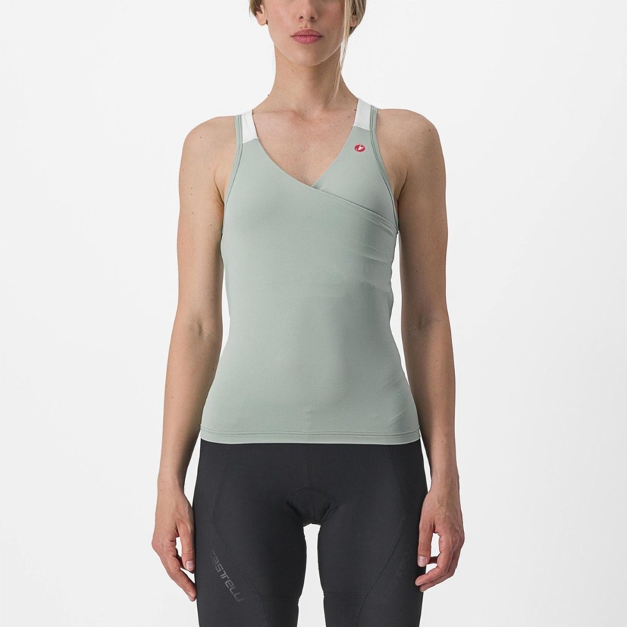 Castelli SOLARIS TOP Jersey Dames Groen Wit | 132476WXN