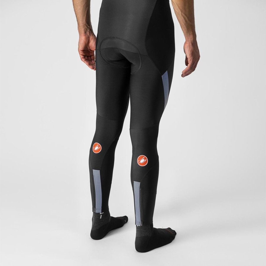 Castelli SORPASSO RoS Panty Met Slabbetje Heren Zwart Zilver | 430158NKV