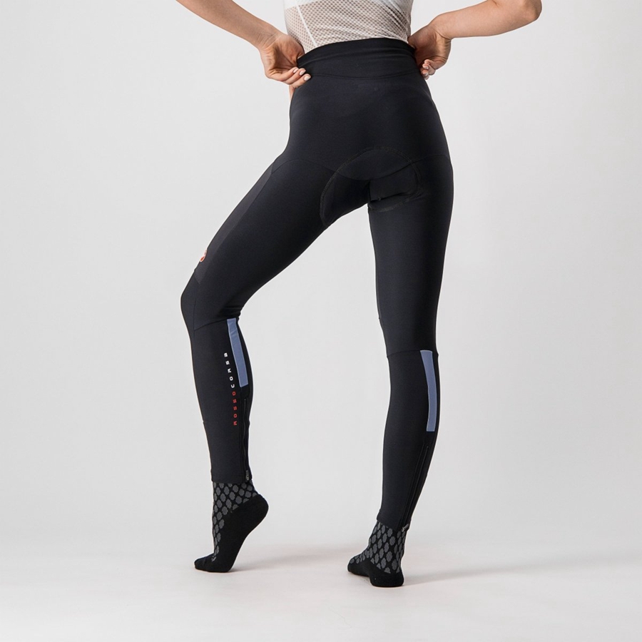 Castelli SORPASSO RoS W Leggings Dames Zwart Zilver | 792861ENR