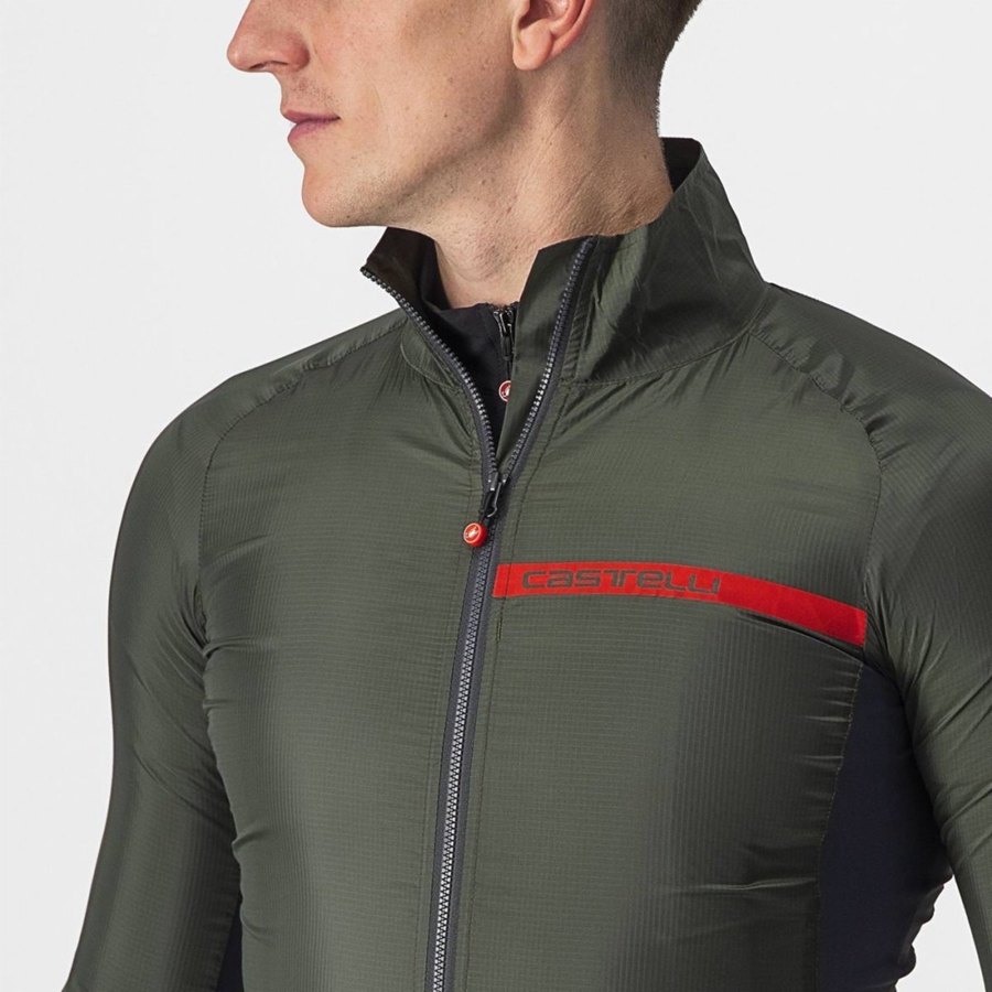 Castelli SQUADRA STRETCH Bescherming Heren Groen Donkergrijs | 362981PXV