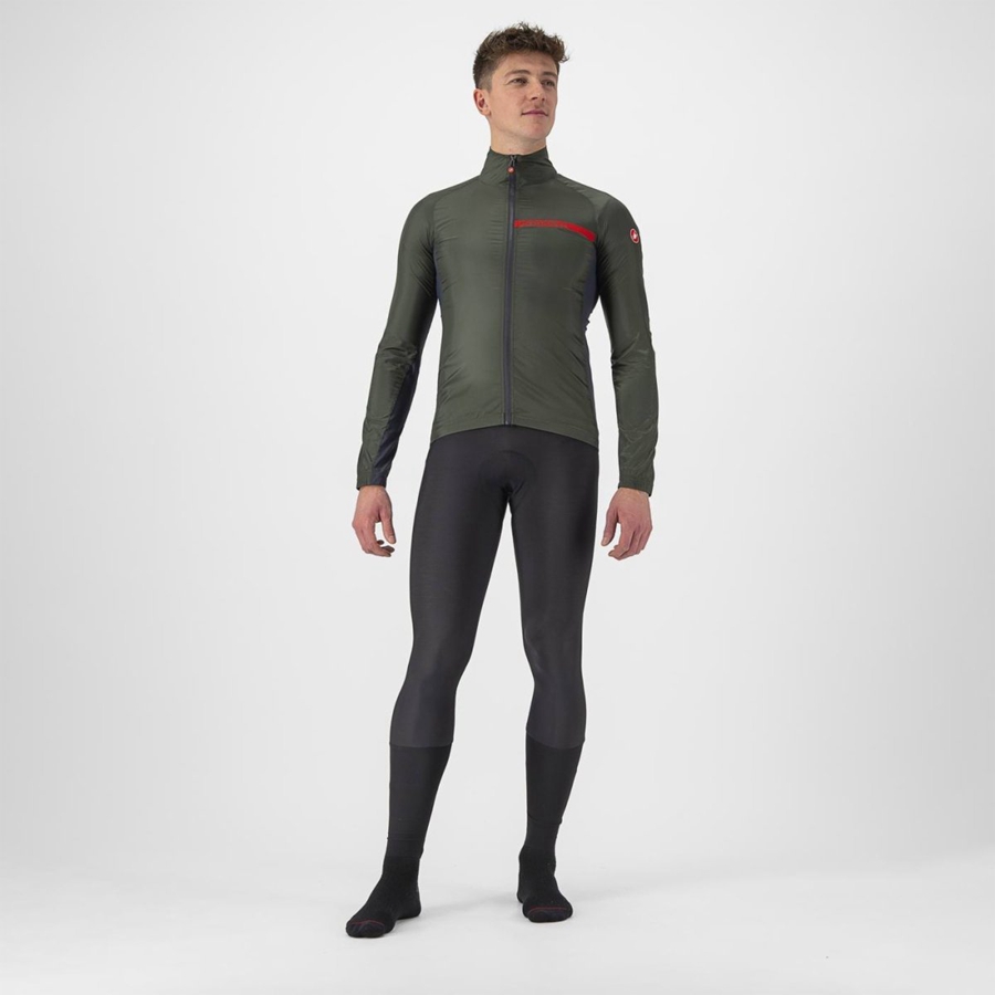 Castelli SQUADRA STRETCH Bescherming Heren Groen Donkergrijs | 362981PXV