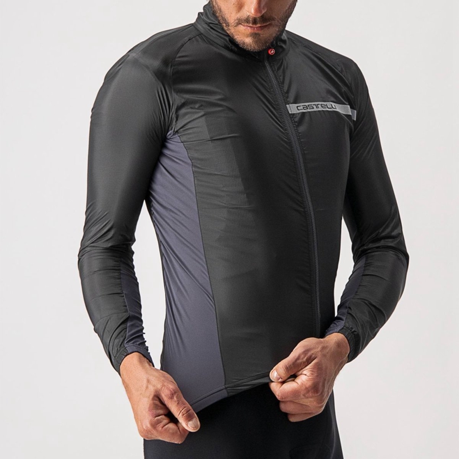 Castelli SQUADRA STRETCH Bescherming Heren Zwart Donkergrijs | 839127KWR