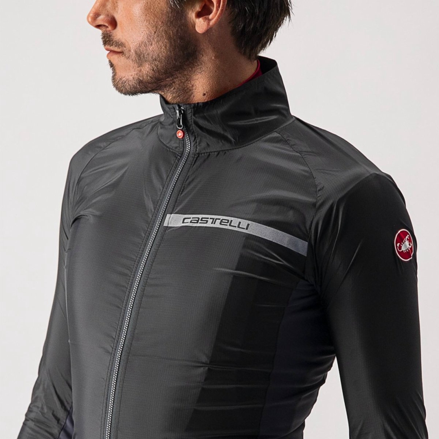 Castelli SQUADRA STRETCH Bescherming Heren Zwart Donkergrijs | 839127KWR