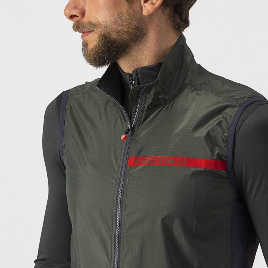 Castelli SQUADRA STRETCH Vest Heren Groen Donkergrijs | 615849WBH