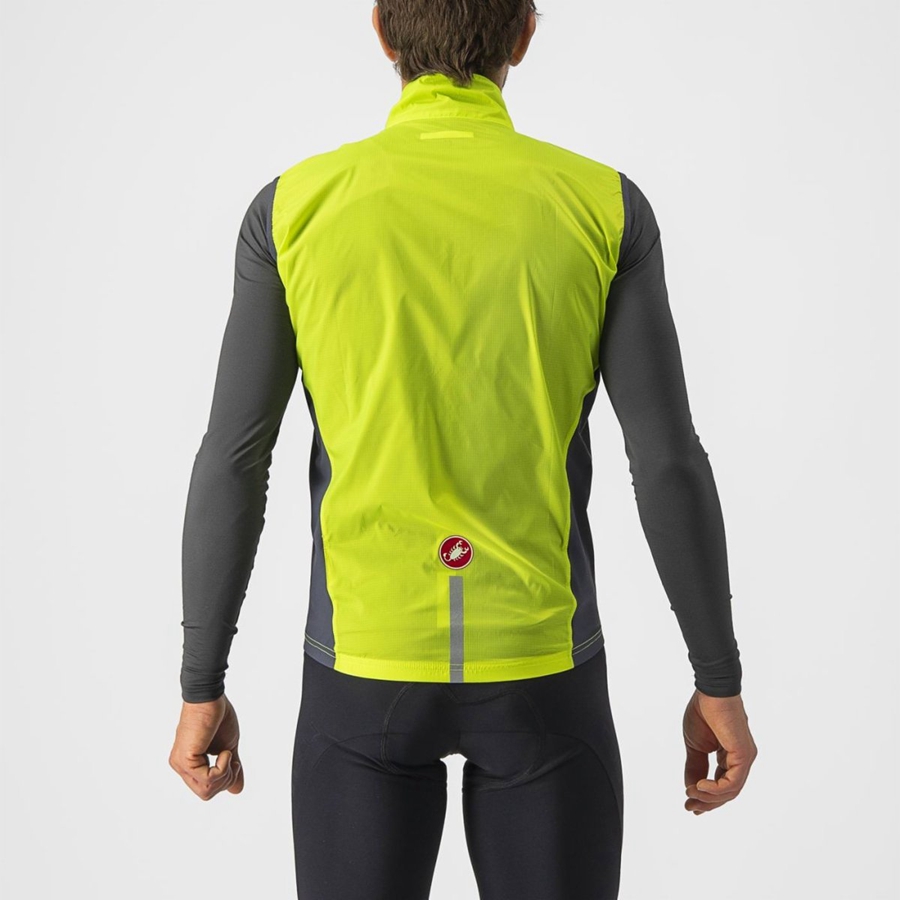 Castelli SQUADRA STRETCH Vest Heren Lichtgroen Donkergrijs | 304678XPY