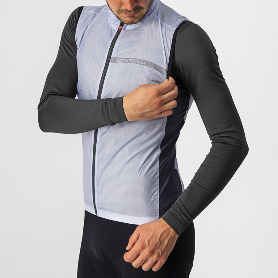 Castelli SQUADRA STRETCH Vest Heren Zilver Grijs Donkergrijs | 625347MYI