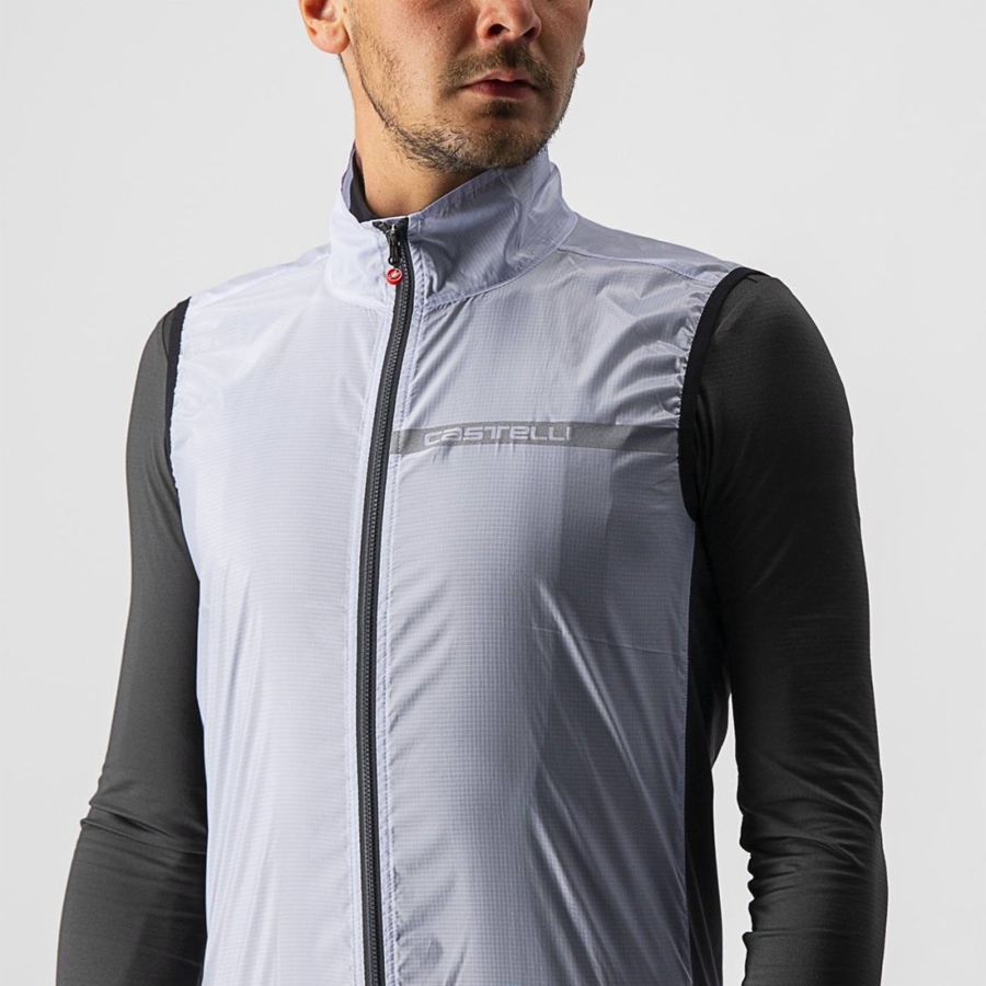 Castelli SQUADRA STRETCH Vest Heren Zilver Grijs Donkergrijs | 625347MYI