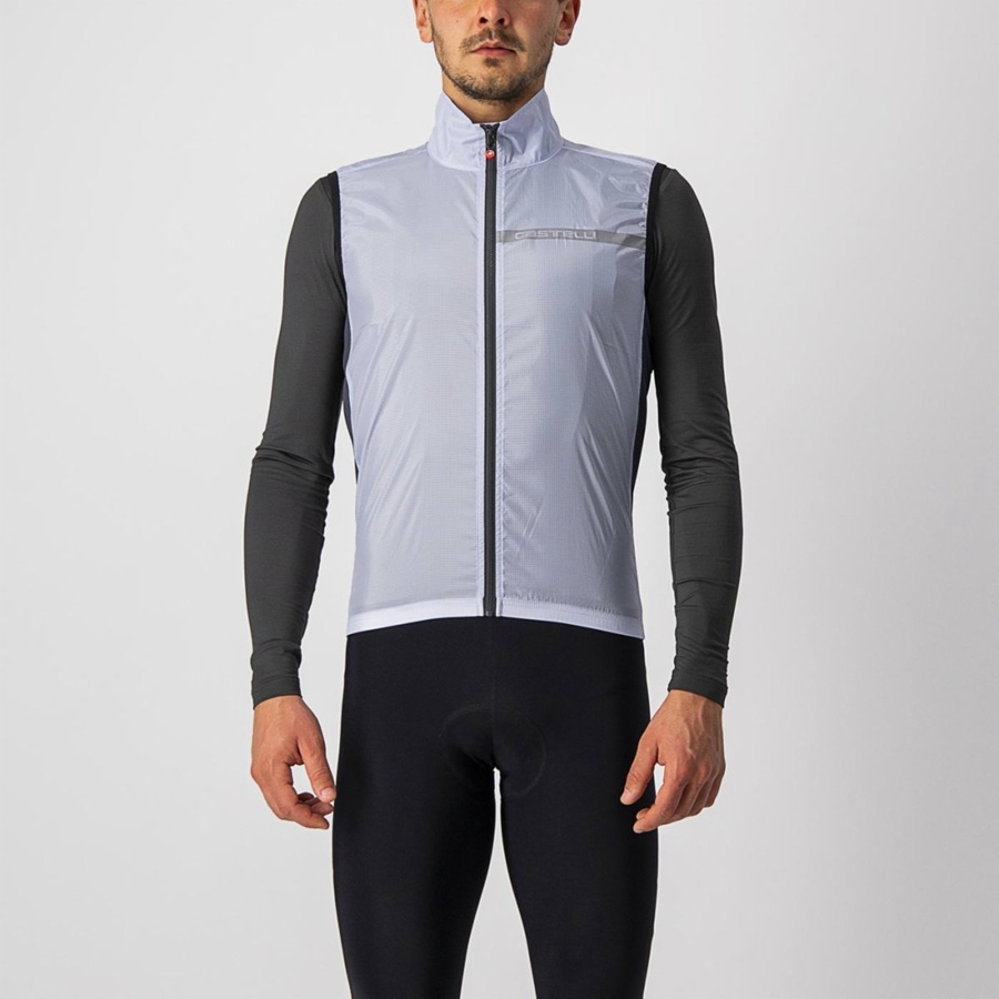 Castelli SQUADRA STRETCH Vest Heren Zilver Grijs Donkergrijs | 625347MYI