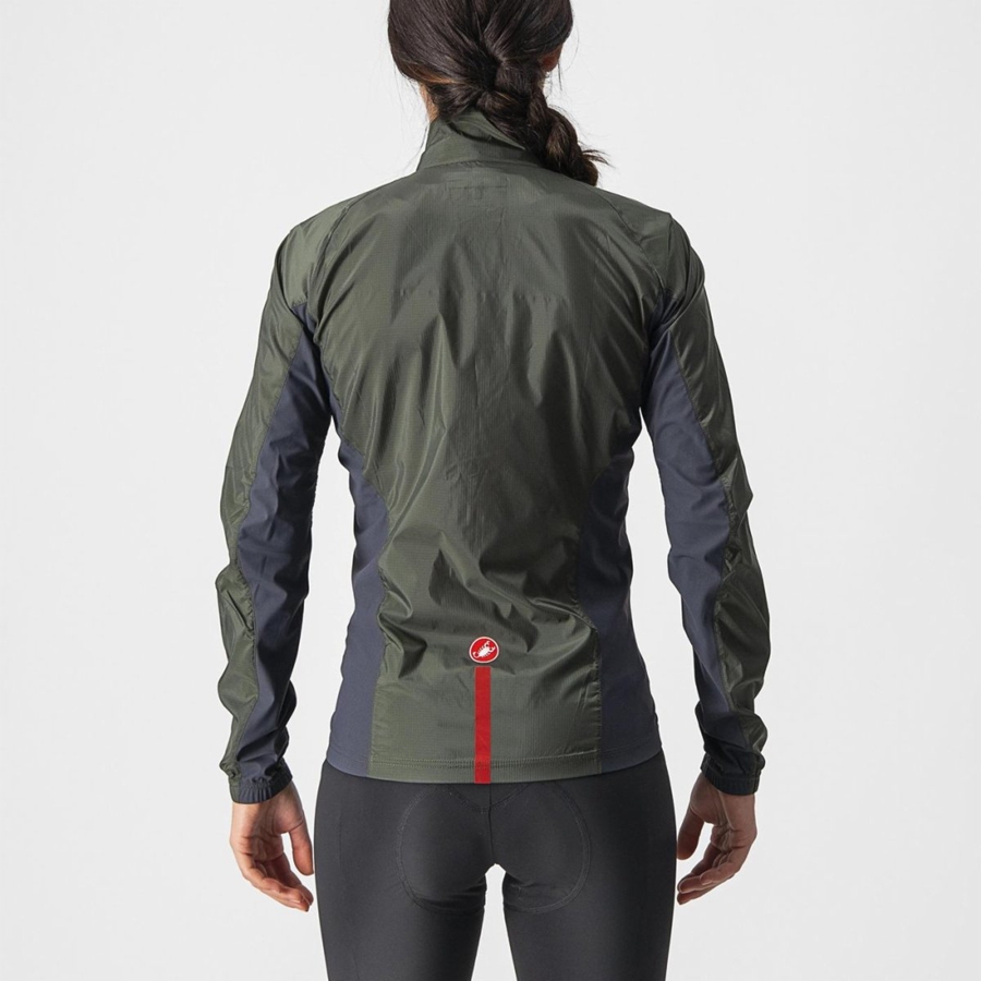 Castelli SQUADRA STRETCH W Bescherming Dames Groen Donkergrijs | 834219OME