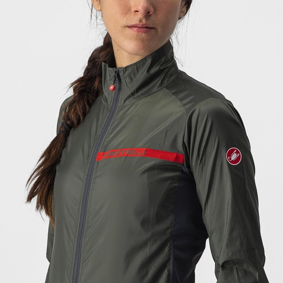 Castelli SQUADRA STRETCH W Bescherming Dames Groen Donkergrijs | 834219OME