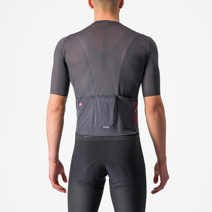 Castelli SUPERLEGGERA 3 Jersey Heren Donkergrijs | 953186BVX