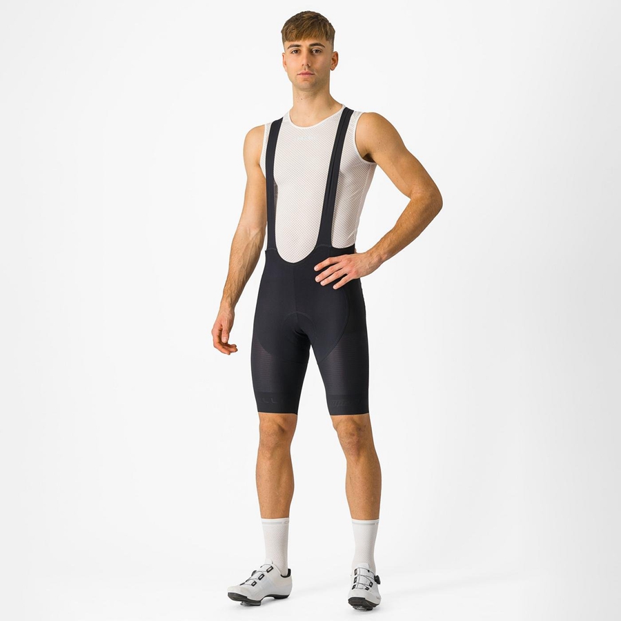 Castelli SUPERLEGGERA Korte Broek Met Slabbetje Heren Zwart | 243568FTG