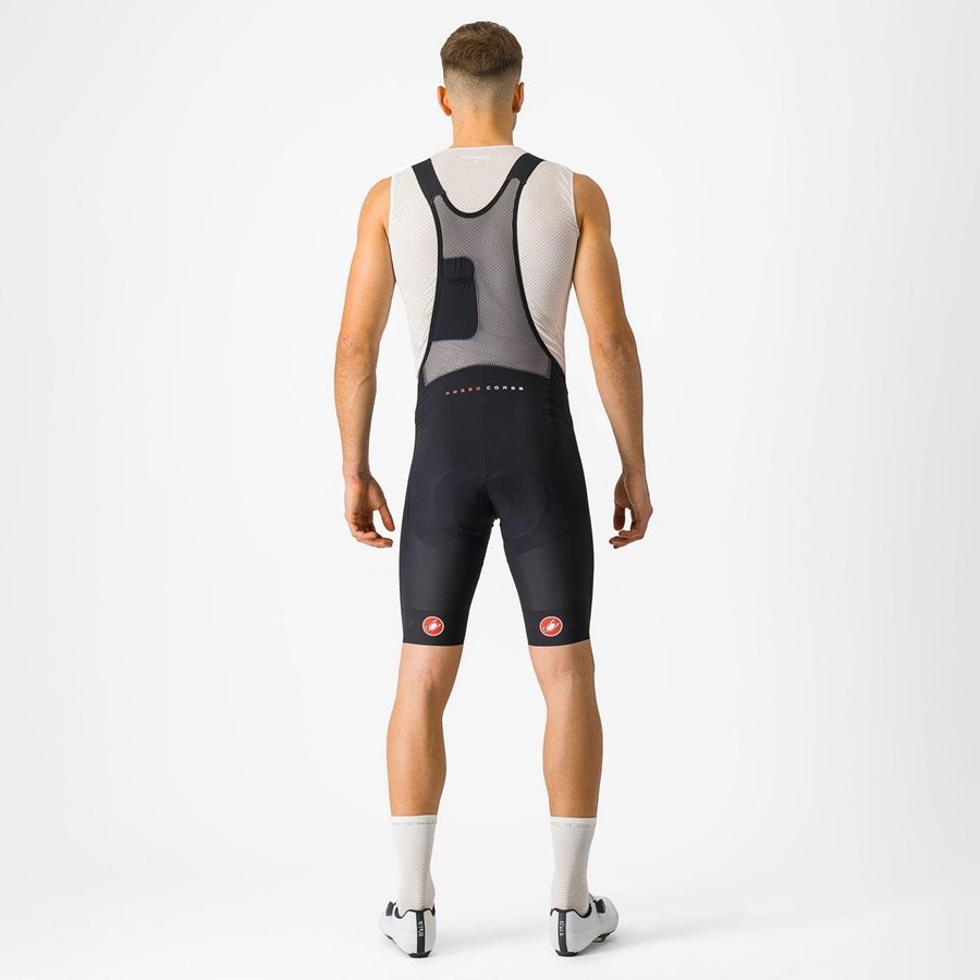 Castelli SUPERLEGGERA Korte Broek Met Slabbetje Heren Zwart | 243568FTG