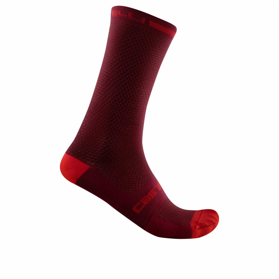 Castelli SUPERLEGGERA T 18 Sokken Heren Bordeaux | 319604XQR