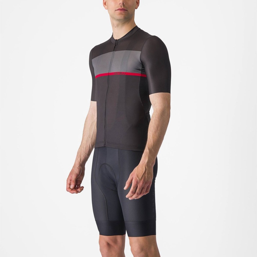 Castelli TRADIZIONE Jersey Heren Zwart Donkergrijs Rood | 896752EQU